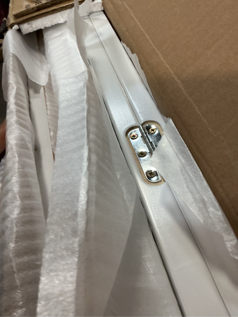 Condition photo showing New/Like New for dream on me full-size 2-in-1 folding baby crib in white, greenguard gold & bsa, portable, patented quick folding system, strong wheels, 2 adjustable mattress heights white crib