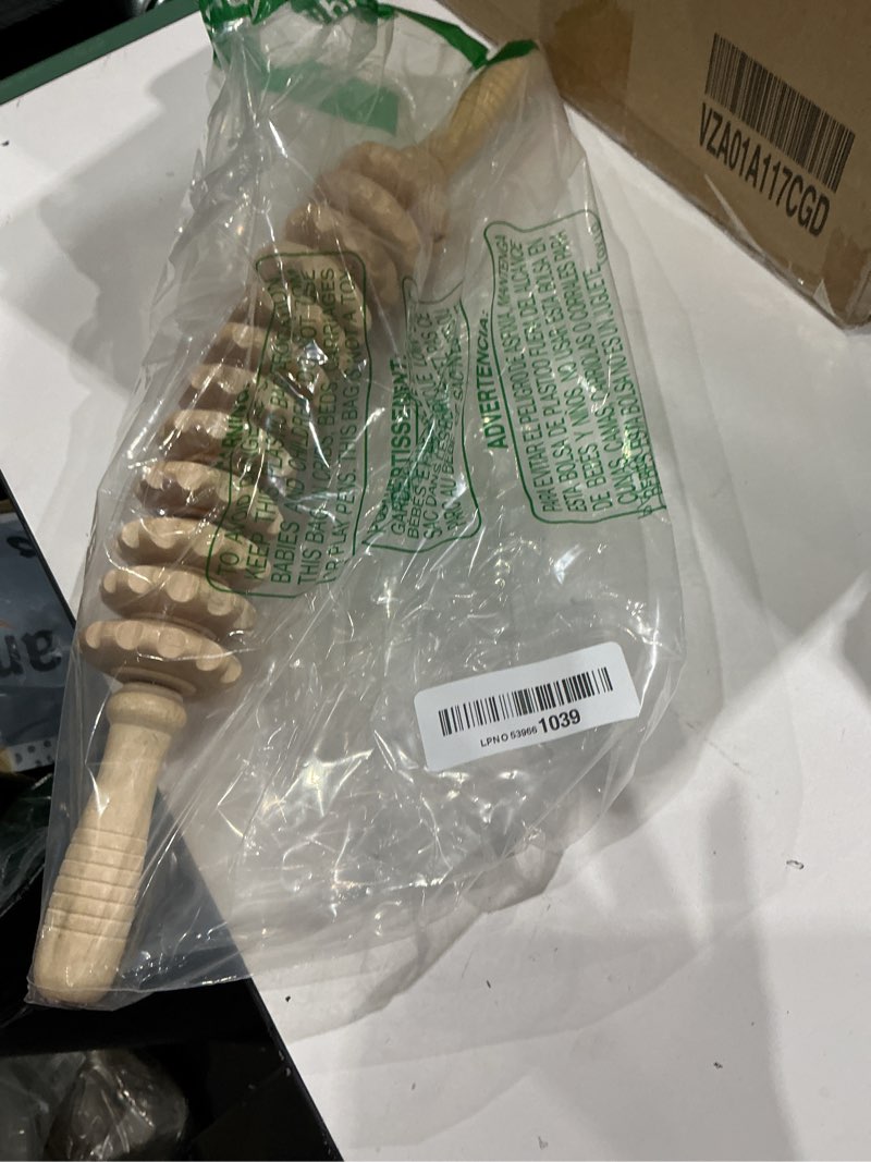 Condition photo showing New/Like New for wooden cellulite massage roller for legs and thighs - handheld fascia blaster tool for muscle relief, lymphatic drainage & body sculpting - anti cellulite massager for women and men (12 wheel) wooden bend