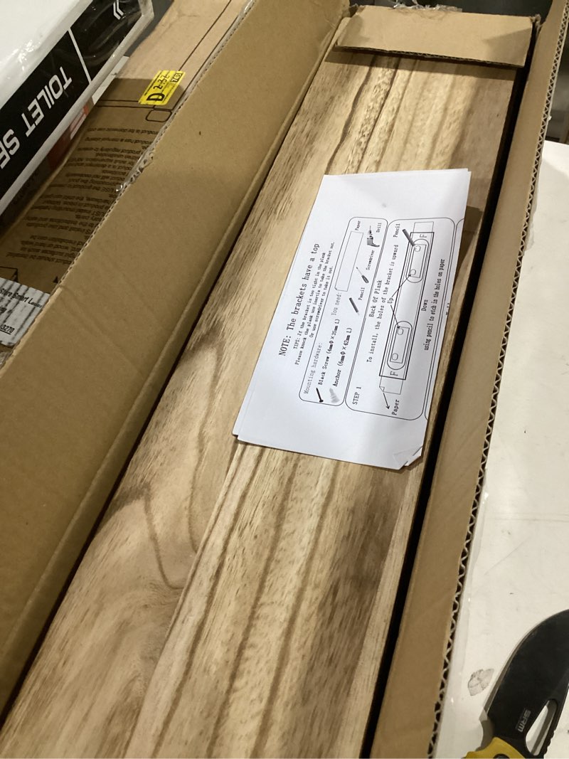 Condition photo showing Good Condition for 24 inch light wood floating shelves for wall rustic wall shelf for bedroom living room set of 4 24incn light wood