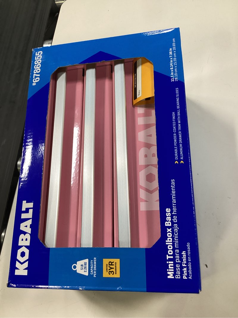 Condition photo showing Good Condition for kobalt portable tool box 11.1-in w x 7.36-in h x 6.14-in d 3 -drawer pink steel tool box