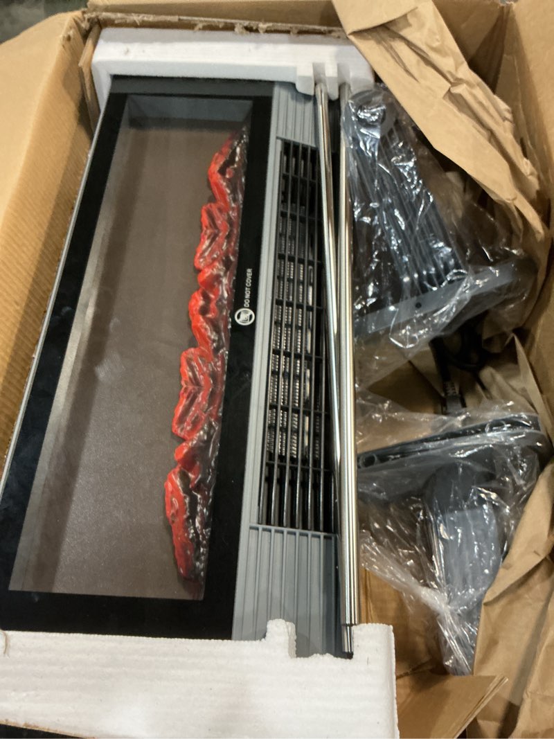 Condition photo showing Good Condition for space heater, space heaters for indoor use, fireplace heater, wifi and tuya app controlled, 3d flame effect, 1500w portable air conditioner fast heating space, easy installation, 24h timer wifi control