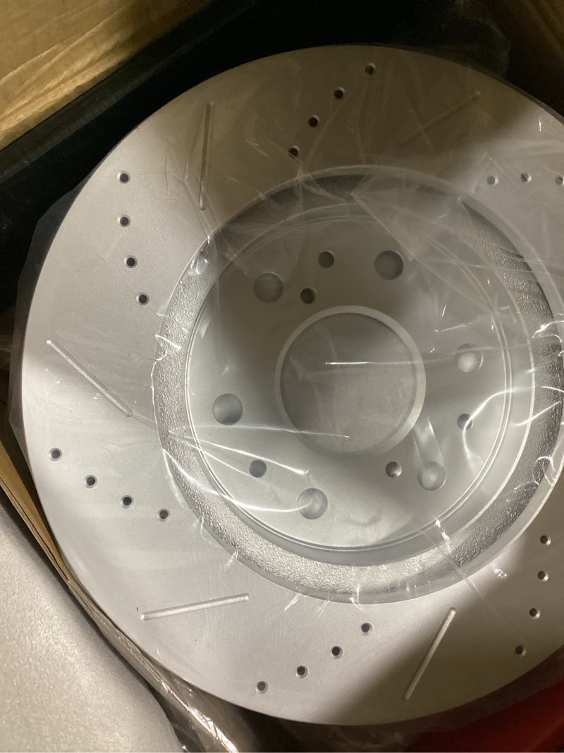 Condition photo showing New/Like New for a-premium 12.99 in(330mm) front drilled and slotted disc brake rotors + ceramic pads kit compatible with select cadillac, chevy & gmc - silverado, suburban, express, sierra, yukon, escalade, avalanche