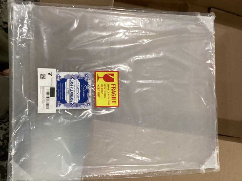 16x20”x1/8” clear acrylic sheet Cast Plexiglass 2pack