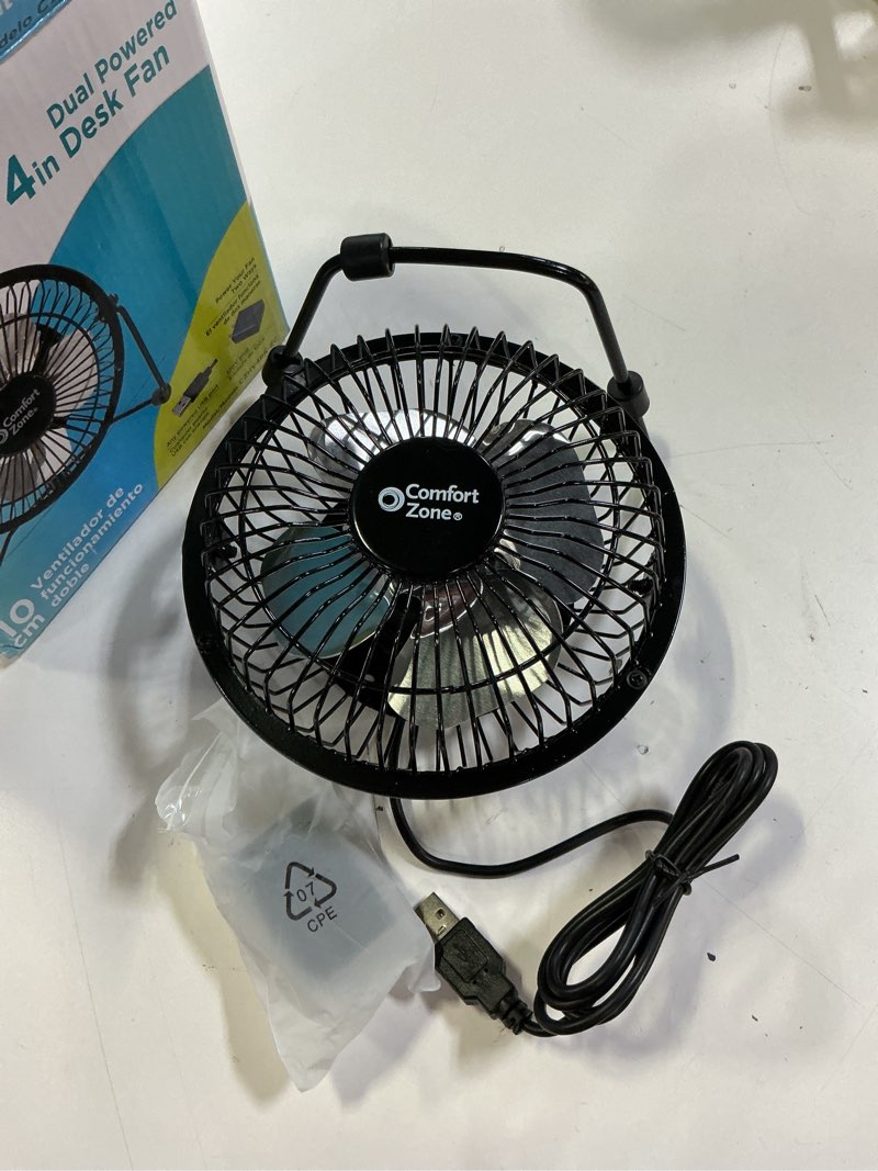 Condition photo showing Good Condition for comfort zone 4\" quiet high-velocity portable fan, black