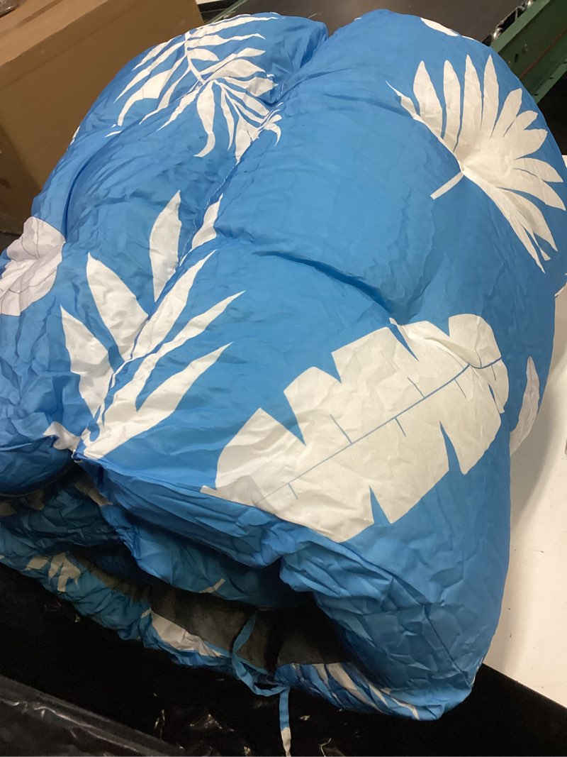 Condition photo showing As Is for outdoor chaise lounge chair cushion 75.1 x 22.8 x 4.7 inches 100% waterproof replacement cotton patio pool lounge chair cushion for outdoor furniture with ties, blue leaf 1 pack 3#