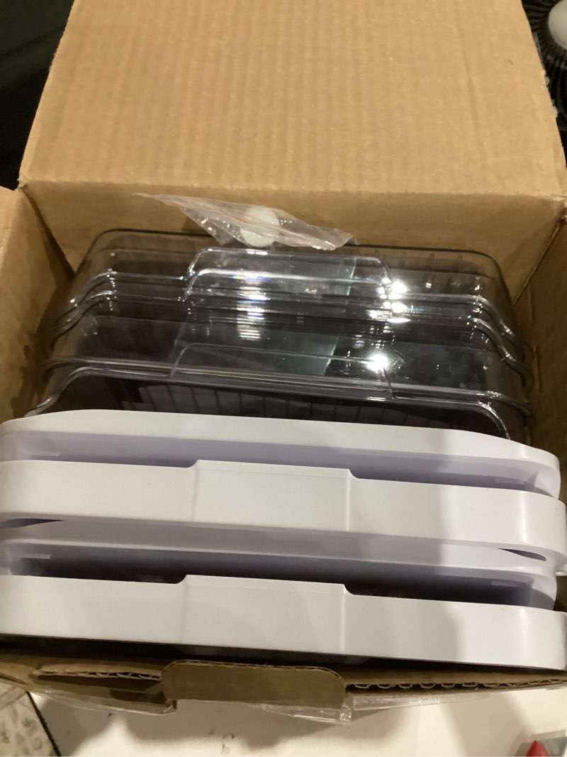 Condition photo showing Good Condition for Delamu 2-Tier Multi-Purpose Bathroom Under Sink Organizers and Storage, Stackable Kitchen Pantry Organization, Pull Out Medicine Cabinet Organizer with Movable Dividers, White, 2 Pack White 2 Pack