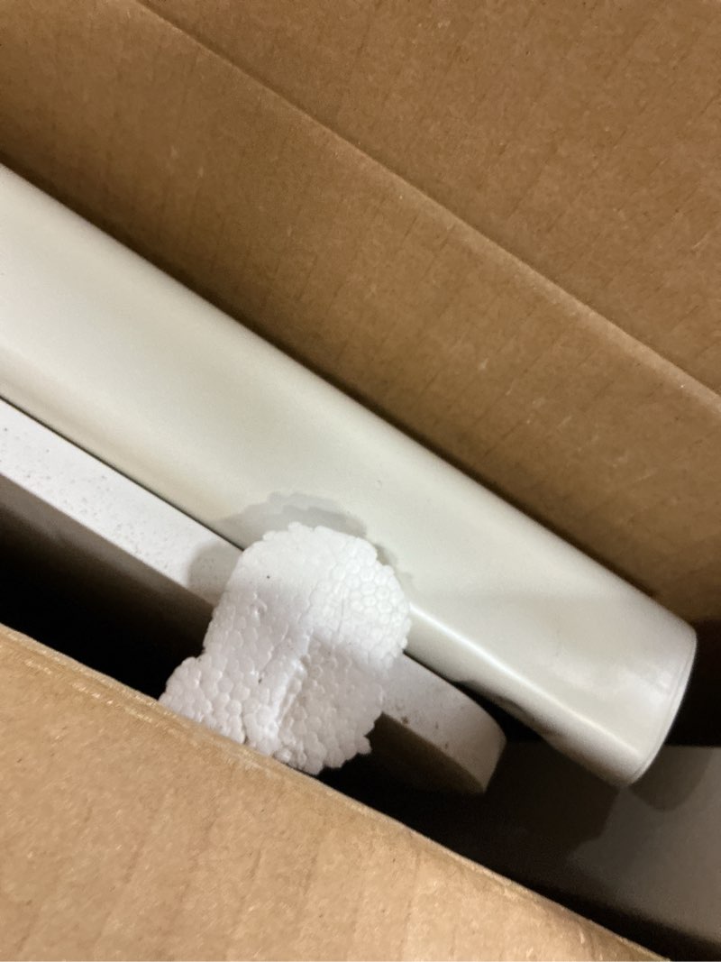 Condition photo showing As Is for WONDER COMFORT 25.7 in. White Small Adjustable Height Laptop Des