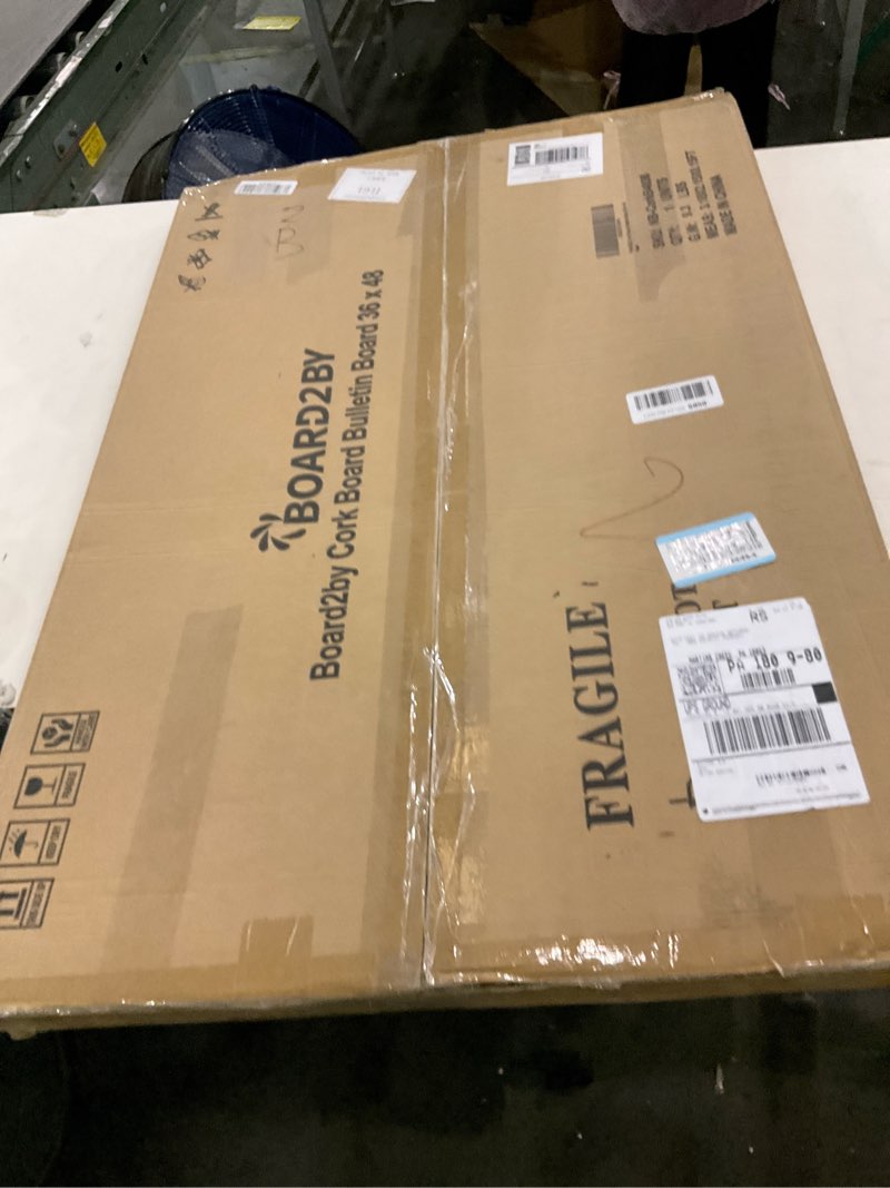 Board2by Cork Board Bulletin Board 36 x 48, Silver Aluminium Framed 4x3 Corkboard, Foldable Office B