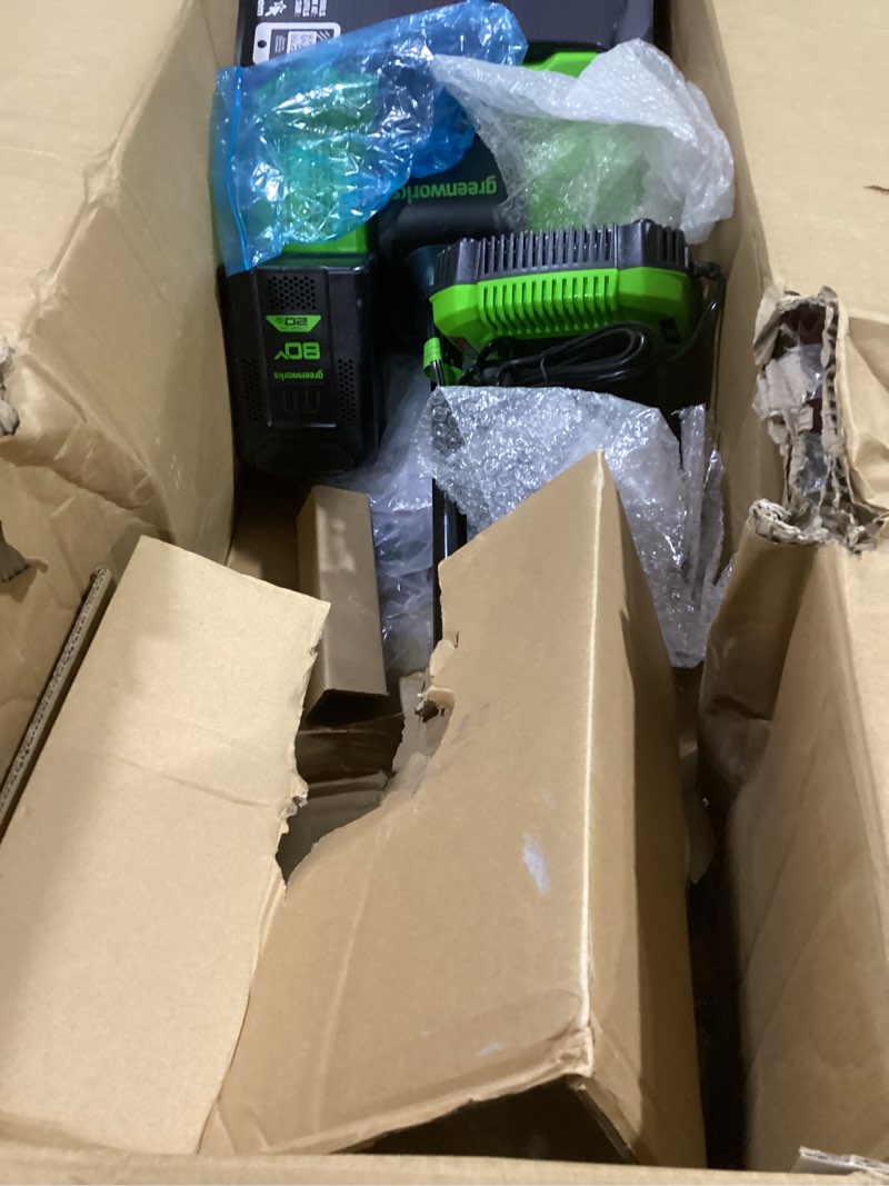Condition photo showing As Is for Greenworks 80V 12" Brushless Cordless Snow Shovel with LED Light, 2.0Ah Battery and Charger Included 12" 2.0Ah+LED