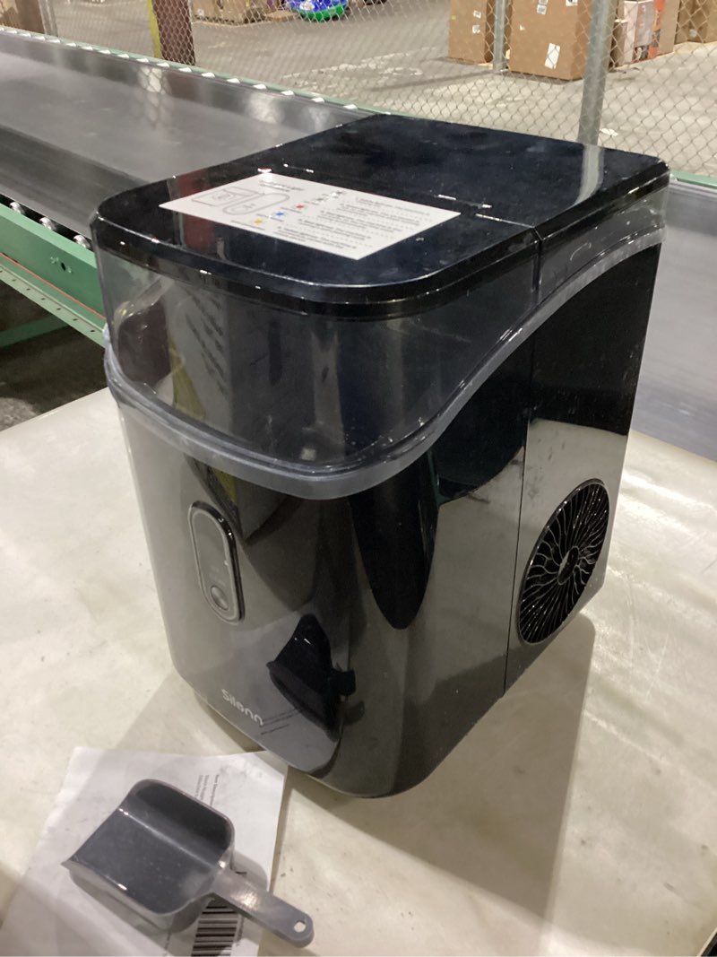 Condition photo showing As Is for Silonn Nugget Ice Maker Countertop, WiFi Pebble Ice Machine with Soft Chewable Ice, Timer Function and Status Alerts with Silonn App, 33lbs/24H for Home, Kitchen, Office Black-APP 33lbs