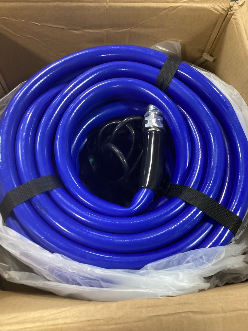 Condition photo showing Good Condition for 90ft heated water hose, freeze protection to -45°f, smart thermostat control, lead/bpa-free drinking water safe hose for rv, camping & home use