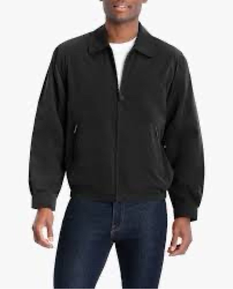LONDON FOG mens Auburn Zip-front Golf (Regular & Big-tall Sizes) Cotton Lightweight Jacket, Black, L