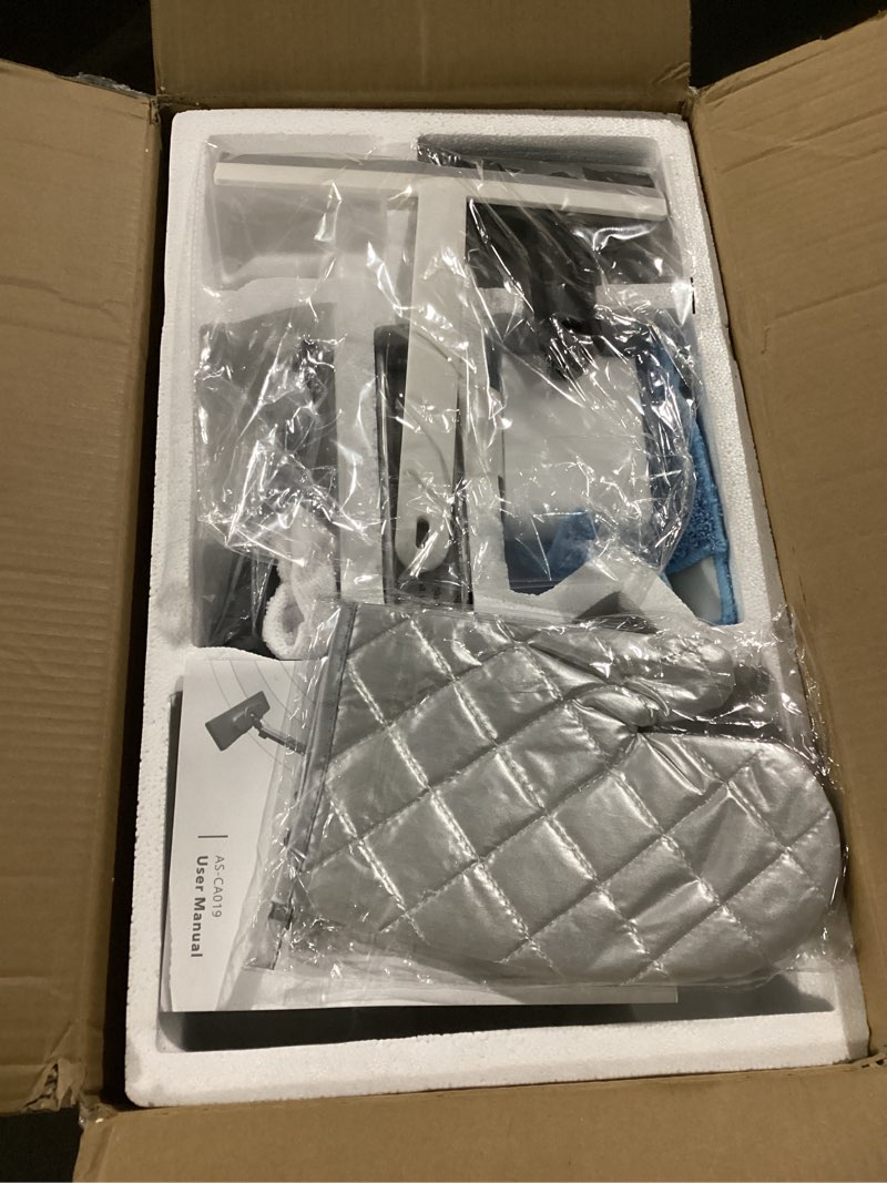 Condition photo showing New/Like New for aspiron steam cleaner, 293°f 58 psi powerful multipurpose handheld steam mop for home use, 21 attachments, 50oz capacity, heavy duty steamer for carpets, floors, cars, tiles, crack cleaning, turquoise