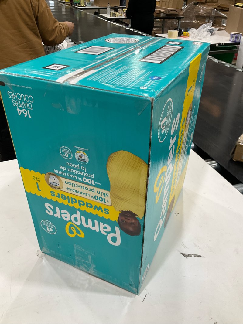 Condition photo showing New/Like New for Pampers Swaddlers Diapers, Size 1 (8-14 lbs), 164 Count, Absorbent, Keeps Baby Dry and Comfortable, Skin Safe Disposable Baby Diaper Size 1 164