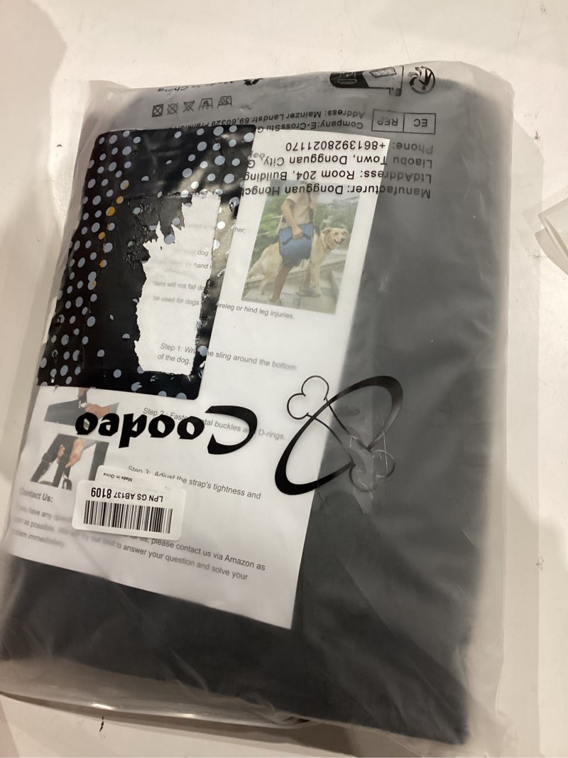 Condition photo showing Good Condition for COODEO Dog Carry Sling, Emergency Backpack Pet Legs Support & Rehabilitation Dog Lift Harness for Nail Trimming, Dog Carrier for Senior Dogs Joint Injuries, Arthritis, Up and Down Stairs(XL, Black) X-Large Black