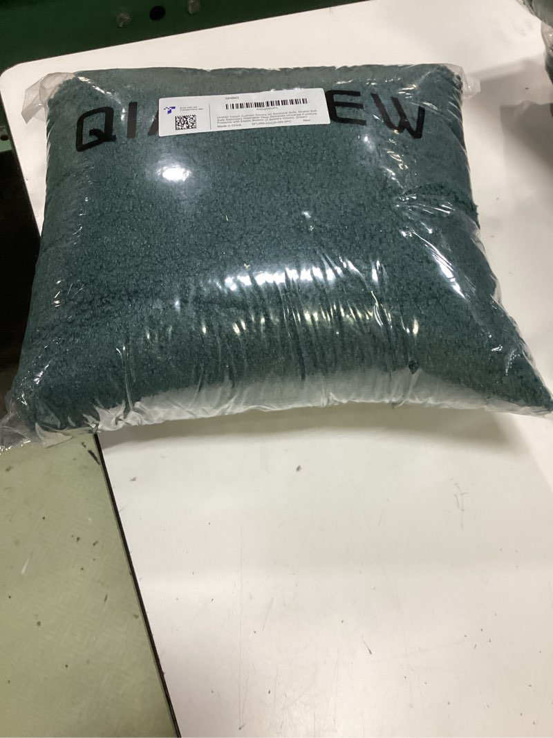Condition photo showing New/Like New for ohsio couch cushion covers for sectional sofa, stretch soft sofa slipcovers washable wear-resistant universal furniture protector for living room(3 seaters covers, green) green 3 seat covers s