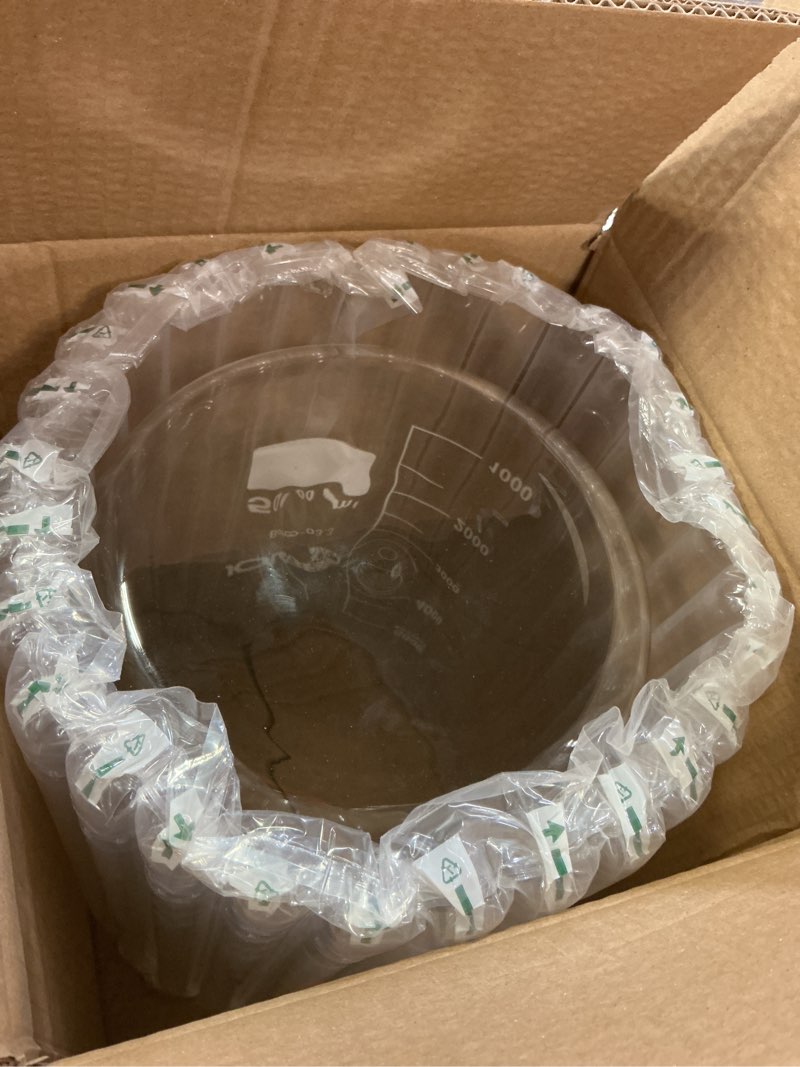 Condition photo showing Good Condition for JOLABEAR 5000ml Durable Glass Beakers, 5L Laboratory Beaker with Printed Graduations, 3.3 Borosilicate, Low Form Design