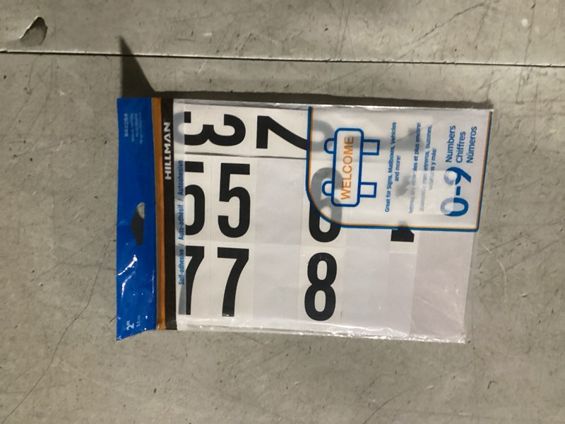Hillman 2 in. Black Vinyl Self-Adhesive Number Set 0-9 35 pc (Case of 6)