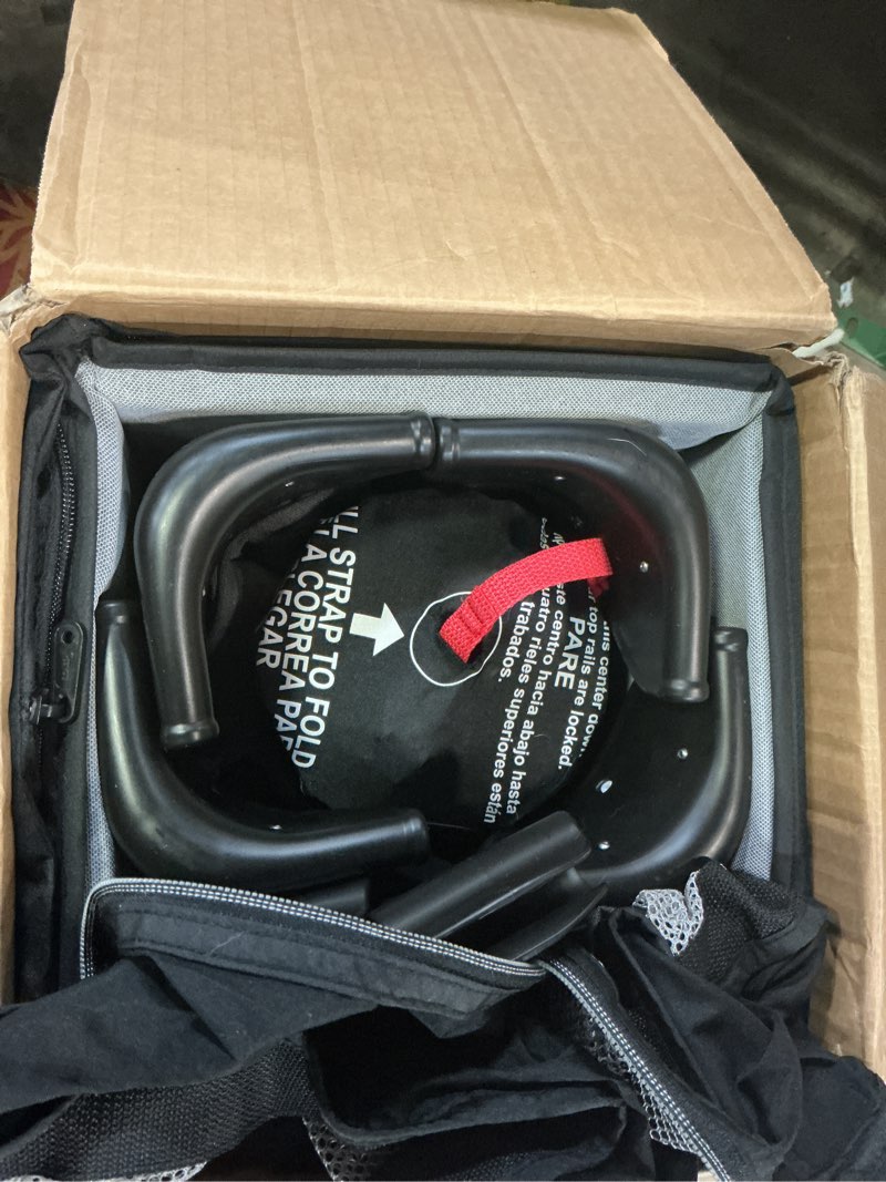 Condition photo showing As Is for Graco On The Go Zip Pack ‘n Play Playard, Folding Playpen with Bassinet, Portable Crib, Reeves On The Go Zip Reeves