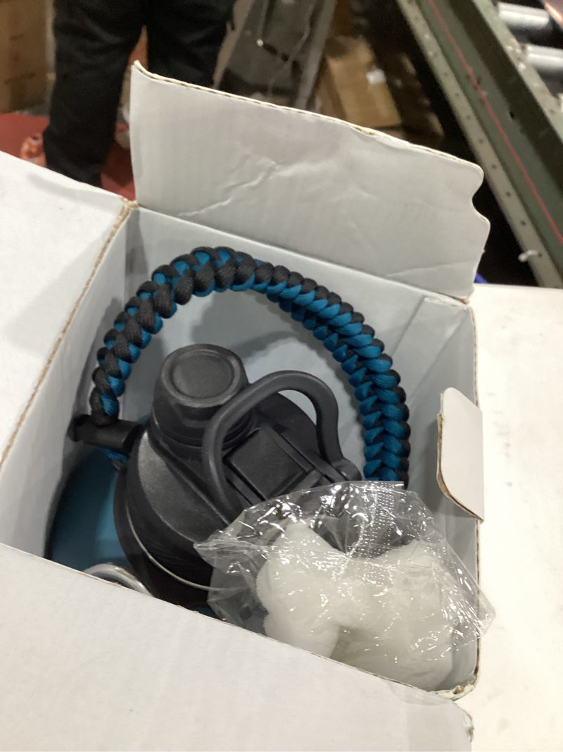 Condition photo showing Good Condition for [2-IN-1 LID] 64 oz Insulated Water Bottle with Silicone Boot (48hrs Cold/24hrs Hot) - DIY Stickers, Leakproof, BPA Free, Half Gallon Cyan Black 64 Ounces