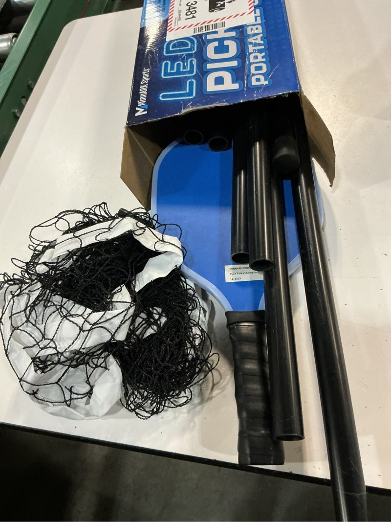 Condition photo showing As Is for minnark sports unisex multipack led pickleball portable set with light-up net, paddles, balls