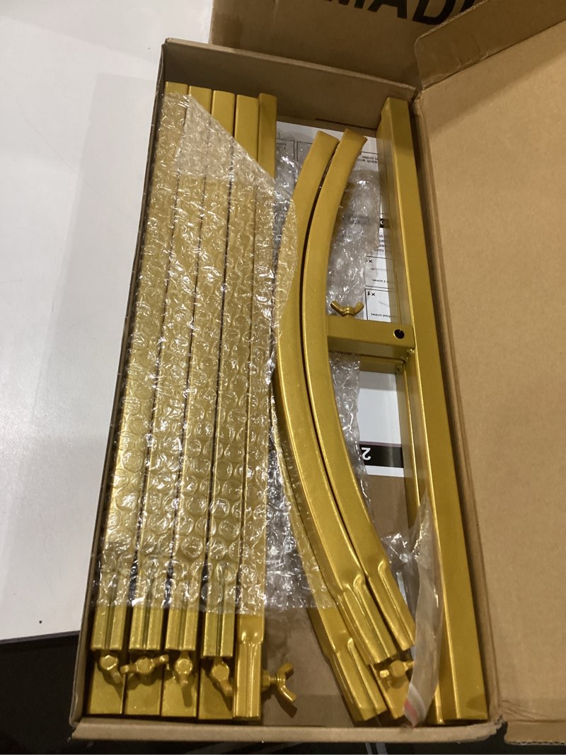 Condition photo showing Good Condition for Wokceer Wedding Arch Backdrop Stand 7.2FT, 6.6FT, 6FT Set of 3 Gold Metal Arch Backdrop Stand for Wedding Ceremony Baby Shower Birthday Party Decor 7.2FT, 6.6FT, 6FT Gold