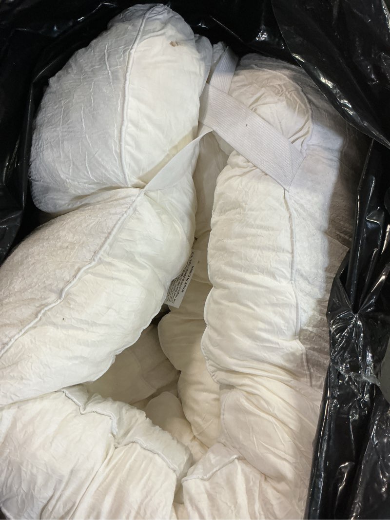 Condition photo showing As Is for WhatsBedding 5 Inch Memory Foam Mattress Topper Full for Pressure Relief, 100% Cotton Cover, Comfort Supportive Pillow Top Mattress Topper, 2000GSM Fluffy Shredded Memory Foam Filled White Full 5 Inch