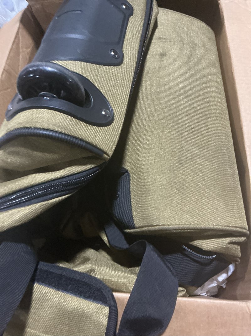 Condition photo showing Good Condition for rolling duffle bag with wheels,110l/140l expandable soft-sided foldable duffle bag with 2 rubber wheels,packable 32” rolling carry-on with multi-pockets & compartments,(brown)