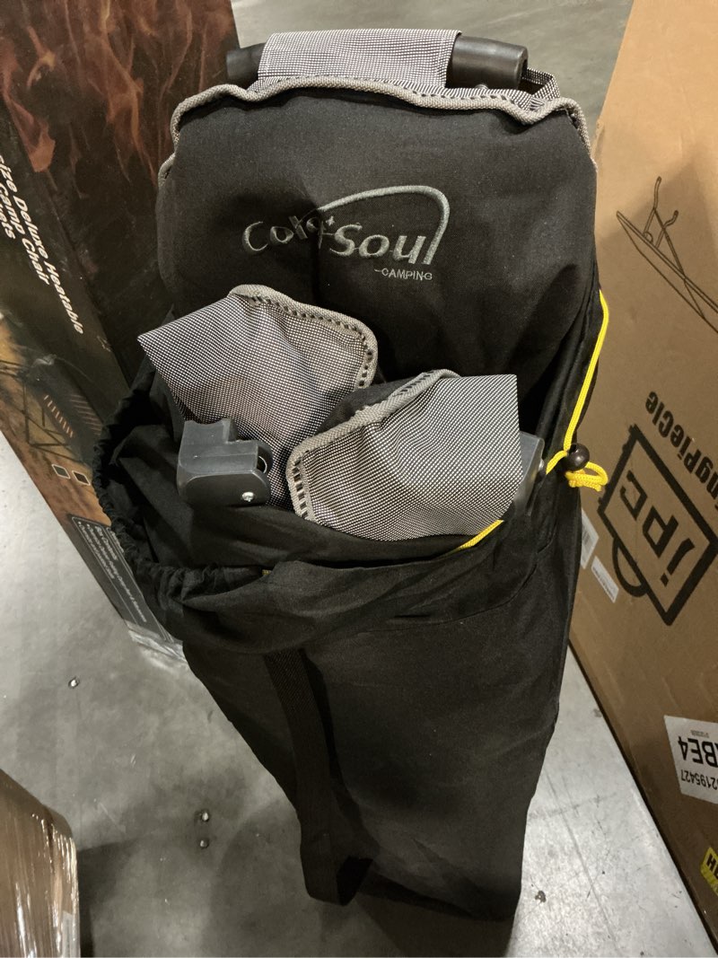 Condition photo showing Good Condition for colorsoul heated oversized camping chairs,extra-large padded outdoor chairs 3 level heating&450lbs support,heavy duty folding heated lawn chair for patio,tailgating,battery not included,black black-heated