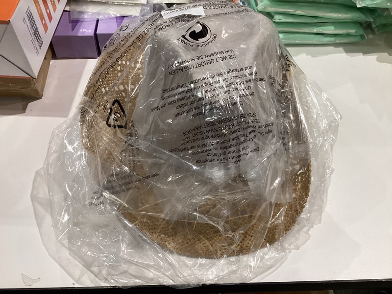 Condition photo showing New/Like New for Straw Cowboy Hat for Men Womens Straw Cowgirl Hat Summer Western Cowboy Hats with Wide Brim for Cowgirls and Cowboys Medium Brown 2#