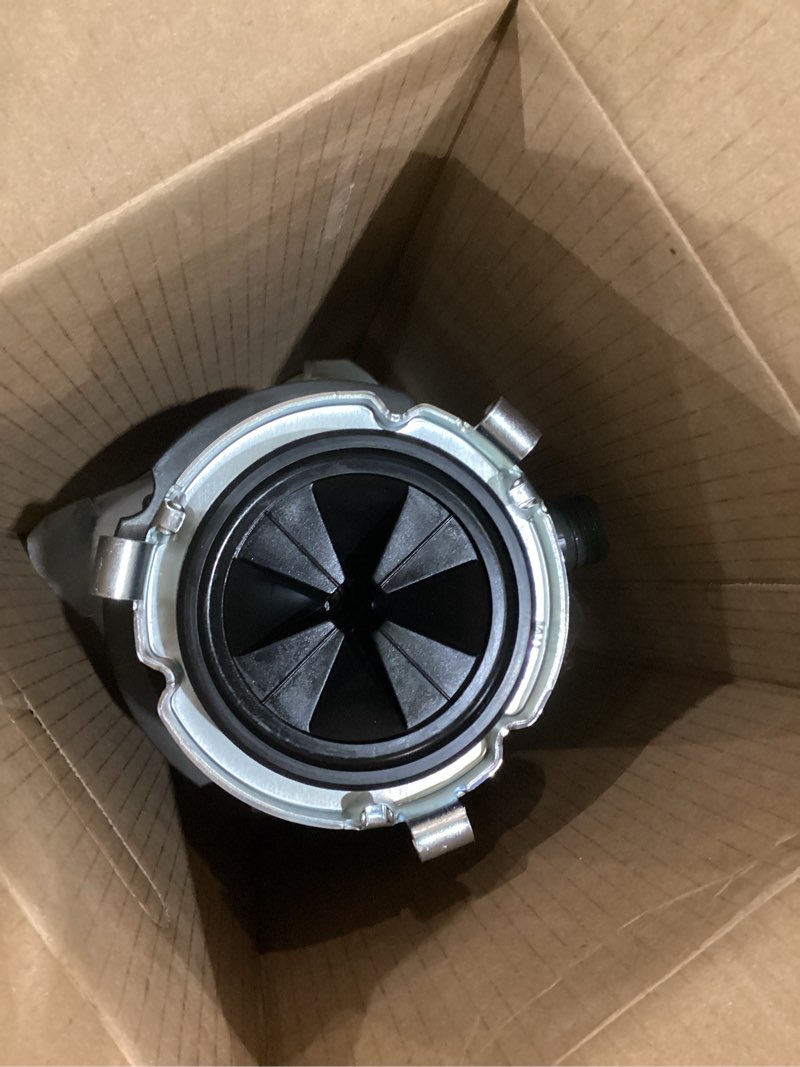 Condition photo showing As Is for insinkerator badger 1xl continuous feed 1/3-hp septic safe non-corded garbage disposal