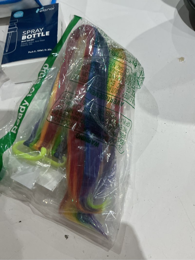 Condition photo showing Good Condition for rainbow ponytail extensions, ponytail hair tinsel extension with tie girls accessories for daily party festival use halloween wacky hair braiding for women ponytail hair pieces 2pcs/lot