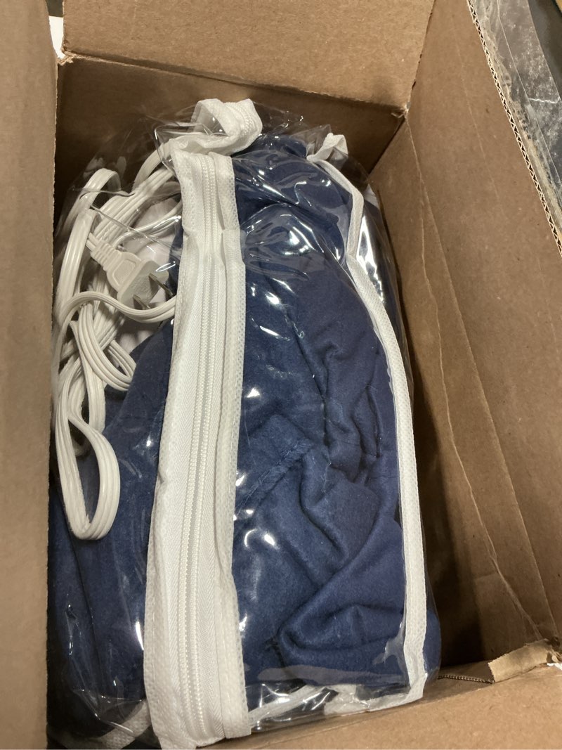 Condition photo showing Good Condition for electric heated blanket twin size 62"x84", fast heating throw, soft fleece for bed & sofa, 10 hours auto off & 4 heating levels, machine washable, gifts for grandma & family-dark blue 19-dark blue twin(62" x 84")