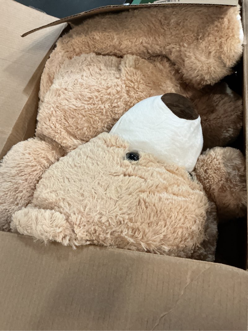 Condition photo showing Good Condition for morismos smiling giant teddy bear, 39inch big stuffed animal bears with large footprints plush, gift kids girlfriend boyfriend, light brown light brown 39 inches