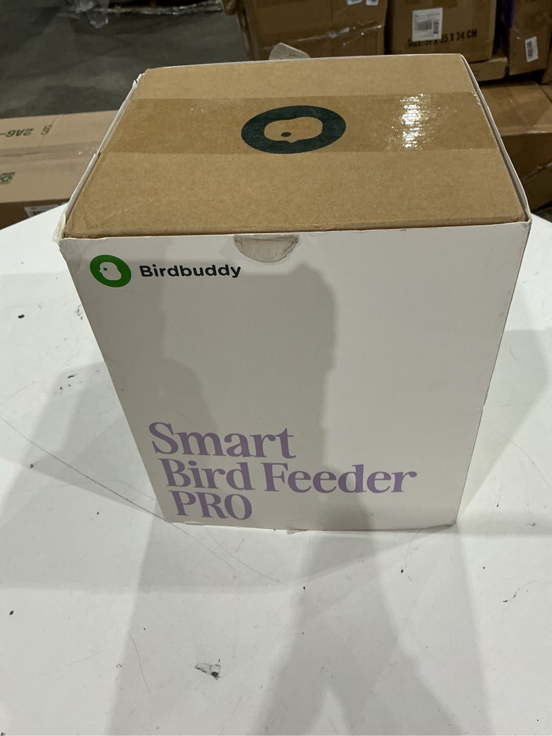 Condition photo showing New/Like New for birdbuddy pro smart bird feeder with camera - ai bird species identification, 5mp photos, 2k hd video live stream camera, slow-motion video, 2.6in focus - blue smart bird feeder non solar - pro