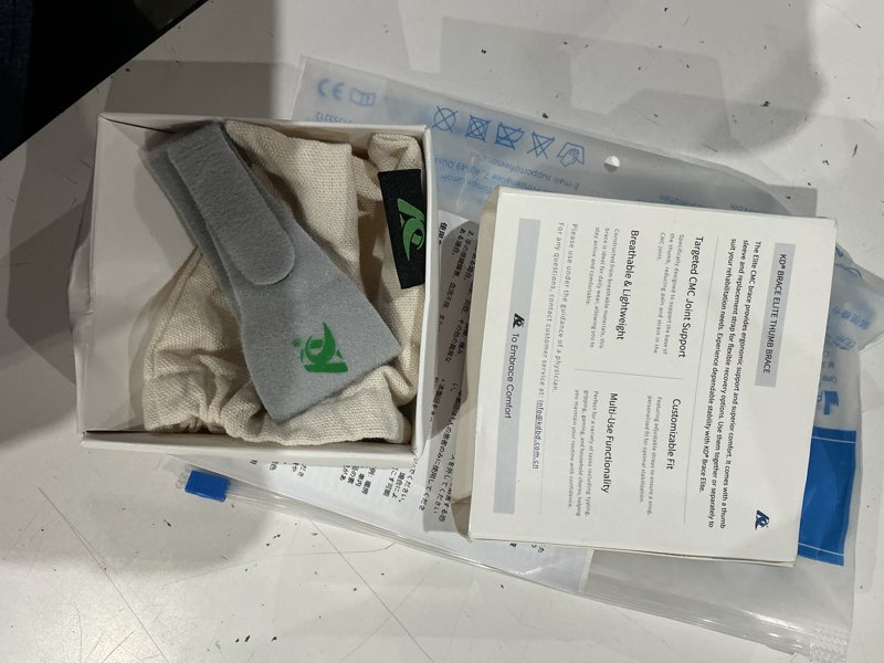 Condition photo showing Good Condition for freetoo stable thumb brace for arthritis pain and support, thumb spica splint right hand left hand for trigger thumb, thumb immobilizer brace for tendonitis,sprain,carpal tunnel,beige left m m-left hand beige