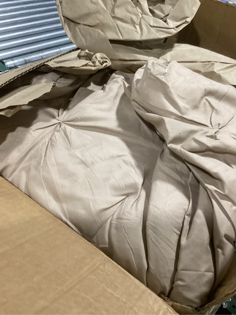 Condition photo showing Good Condition for Bedsure King Size Comforter Set Khaki - Bed in a Bag Bedding Set 7 Pieces, GentleSoft™ Pintuck Bed Set Gift for Family, Pinch Pleat Khaki Comforter with Sheets, Pillowcases & Shams King 14 - Khaki