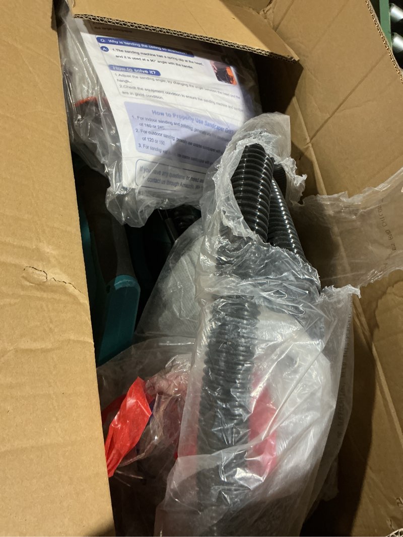 Condition photo showing As Is for Drywall Sander with Vacuum Dust Collector, 1000W Popcorn Ceiling Removal Tool, Electric Drywall Sander with Digital Display Screen 9 Variable Speed 800-2100RPM, Foldable & Extendable Handle Light Blue