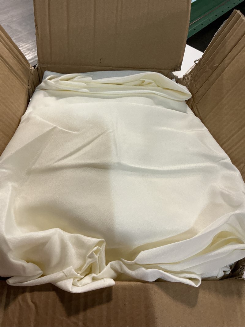 Condition photo showing Good Condition for fitable 8 pack rectangle tablecloths: stain resistant wrinkle free circle table clothes, washable reusable polyester table covers for wedding party birthday banquet reception(ivory, 60x102 inch) ivory 60x102 in, 8 pack