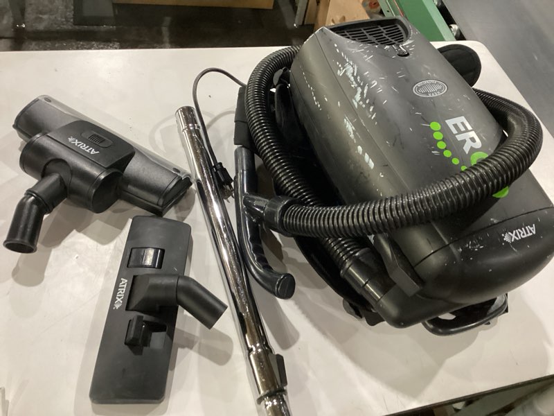Condition photo showing As Is for *Not Tested* Atrix VACBP10 Ergonomic Backpack Vacuum Cleaner, Premium Bundle with 10 Filters - 8-Quart HEPA Filter, 1400W Portable Small Vacuum for Mixed-Use - Including: 6' Hose, Blower Nozzles, Wand, Brushes