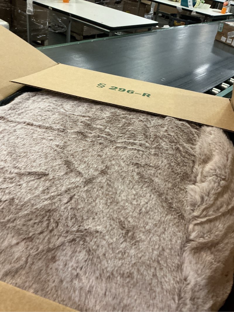 Condition photo showing Good Condition for Round Pouf Ottoman 20"x15" Bean Bag Ottoman Soft Top Comfortable Small Foot Stool Foot Rest Pouf Brown Tall Footstool Ottomans Round Hassock Fluffy Boho Furniture Small Ottomans for Living Room Brown 20"D x 20"W x 15"H