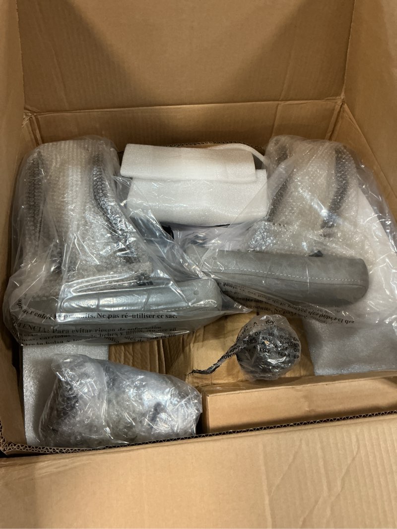 Condition photo showing Good Condition for YFO Modern Ergonomic Office Desk Chair, Grey Leather with Lumbar Support, Adjustable Height, Swivel, Armrests, for Office, Gaming, Reading, Relaxing Grey Mid Back