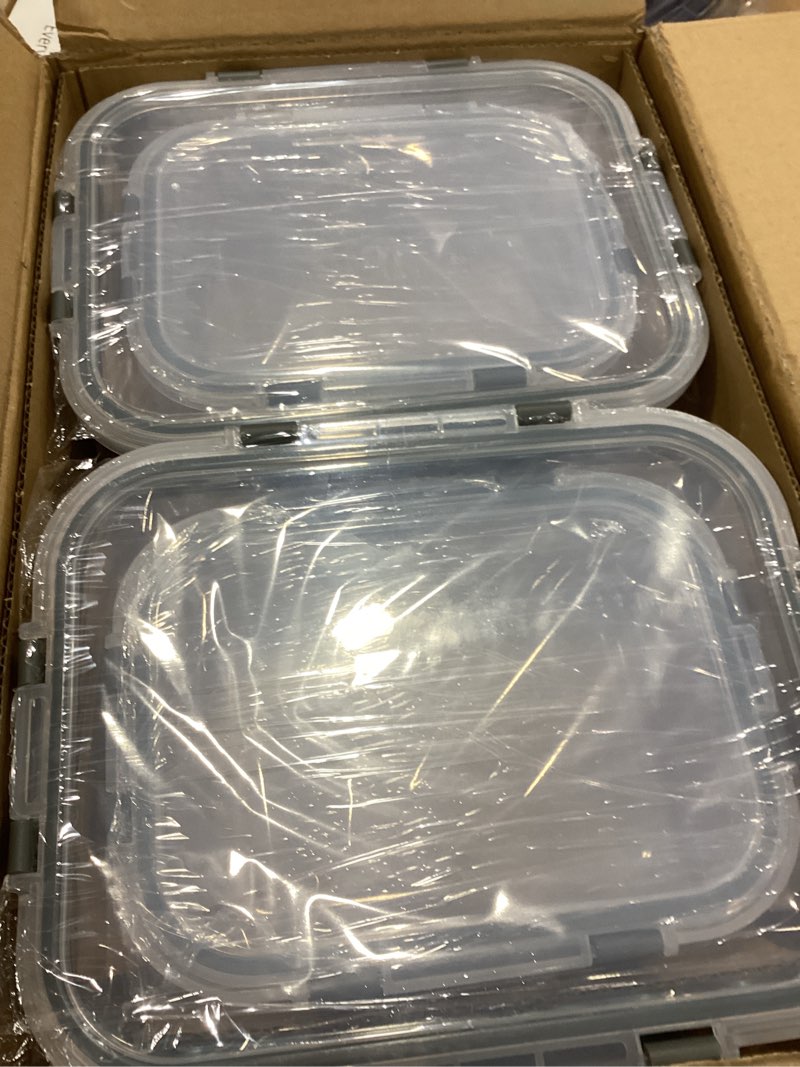 Condition photo showing Good Condition for M MCIRCO [80 oz & 36 oz Extra Large Glass Food Storage/Baking Containers Set with Lids, 2 Pack 80 oz(10 cup)&2 Pack 36 oz (4.5 cup) Airtight Glass Container,Microwave,Oven,Freezer and Dishwasher gray