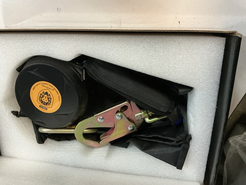 Condition photo showing Good Condition for fall protection safety lanyard - 11ft self retracting fall arrest lifeline roofing construction gear osha/ansi compliant