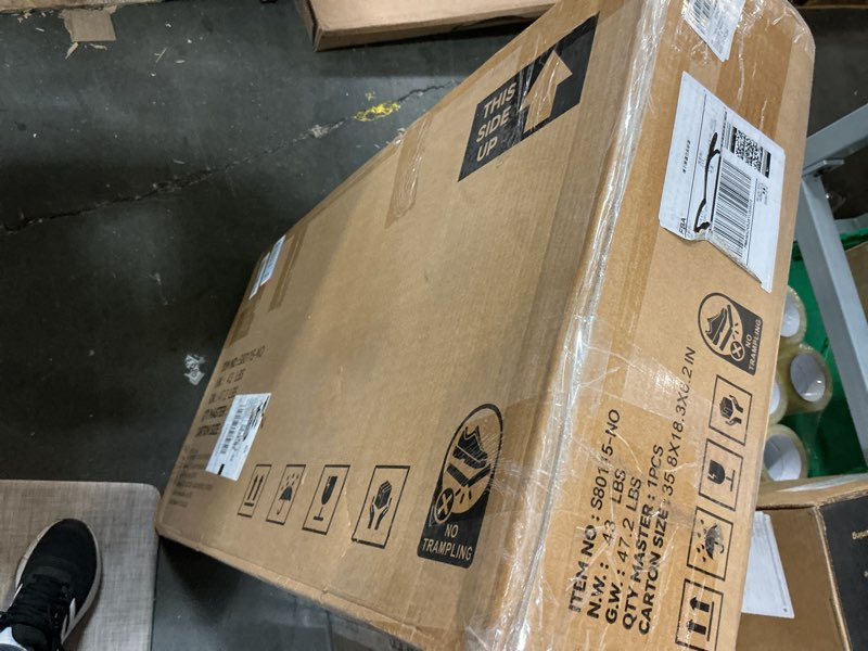 Condition photo showing New/Like New for Sideboard Buffet Storage Cabinet - Wood Cabinets with Adjustable Shelves Fluted Doors, Anti-Tip Console Table for Kitchen Dining Living Room or Entryway Hallway, Easy Assembly, Natural Natural 15"Dx31.5"Wx31.1"H