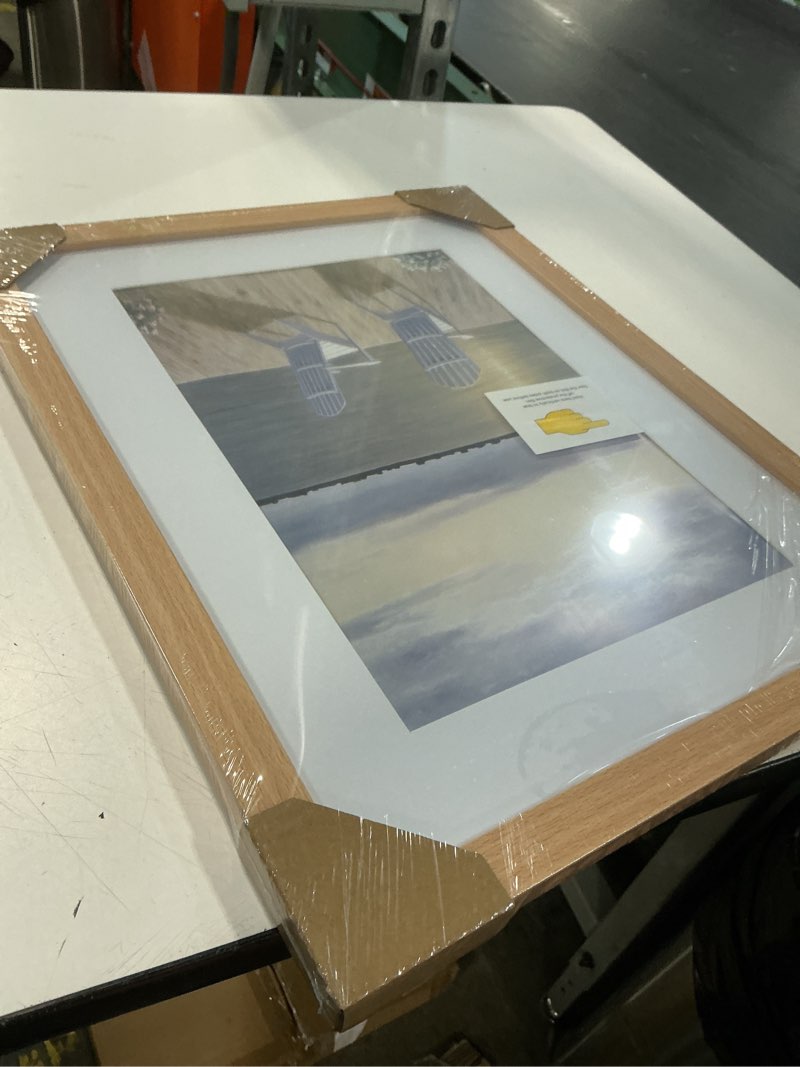 Condition photo showing New/Like New for vnvnk 14x18 frame natural wood color, perfect for 14x18 inch picture without mat or 10x14 inch picture with mat, home wall decor picture frame-1 pcs 14x18 natural