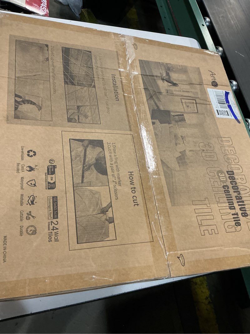 Condition photo showing Good Condition for Art3d PVC Ceiling Tiles, 2'x2' Plastic Sheet in White (24-Pack) 24"x24" White 1 24