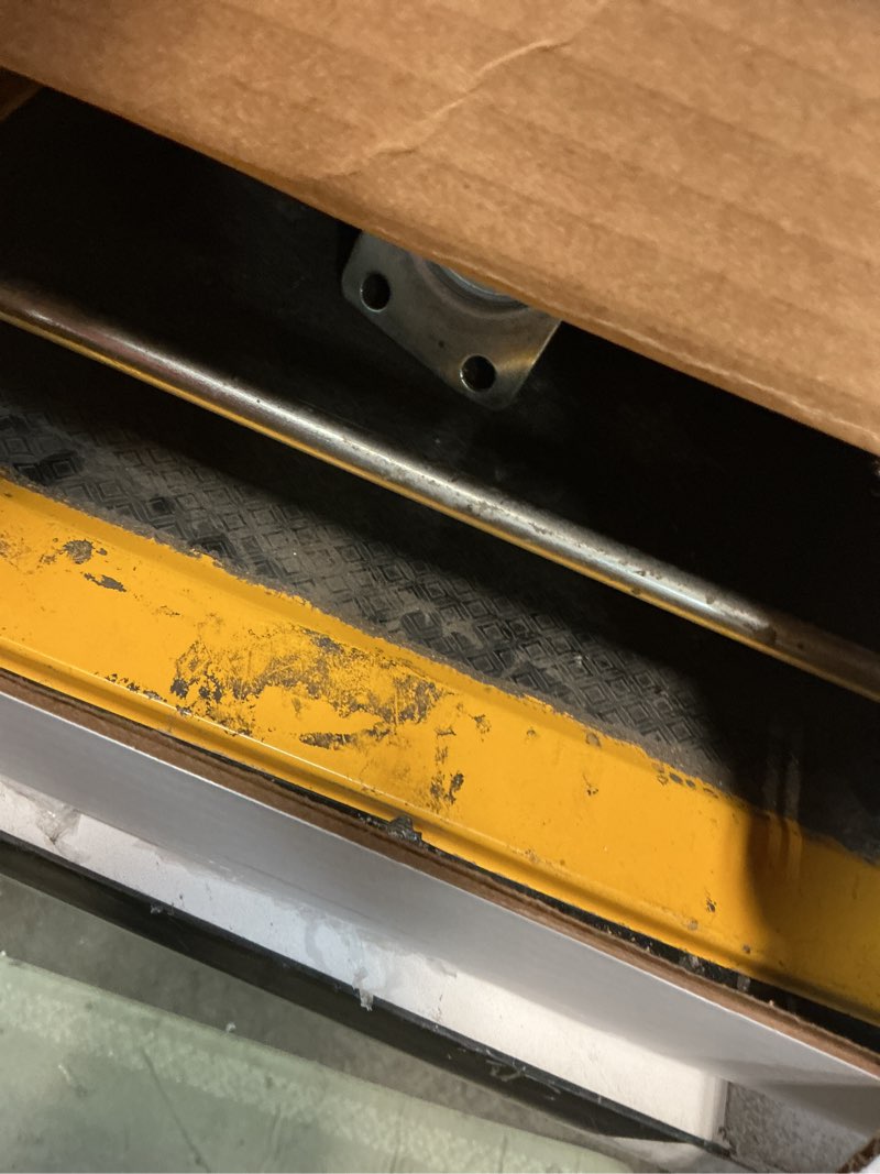 Condition photo showing As Is for MaxWorks 80876 Foldable Platform Truck Push Dolly – 330 lb Capacity, Black & Yellow Heavy-Duty Fold-Down Handle Utility Cart for Home, Garage, Warehouse & Workshop