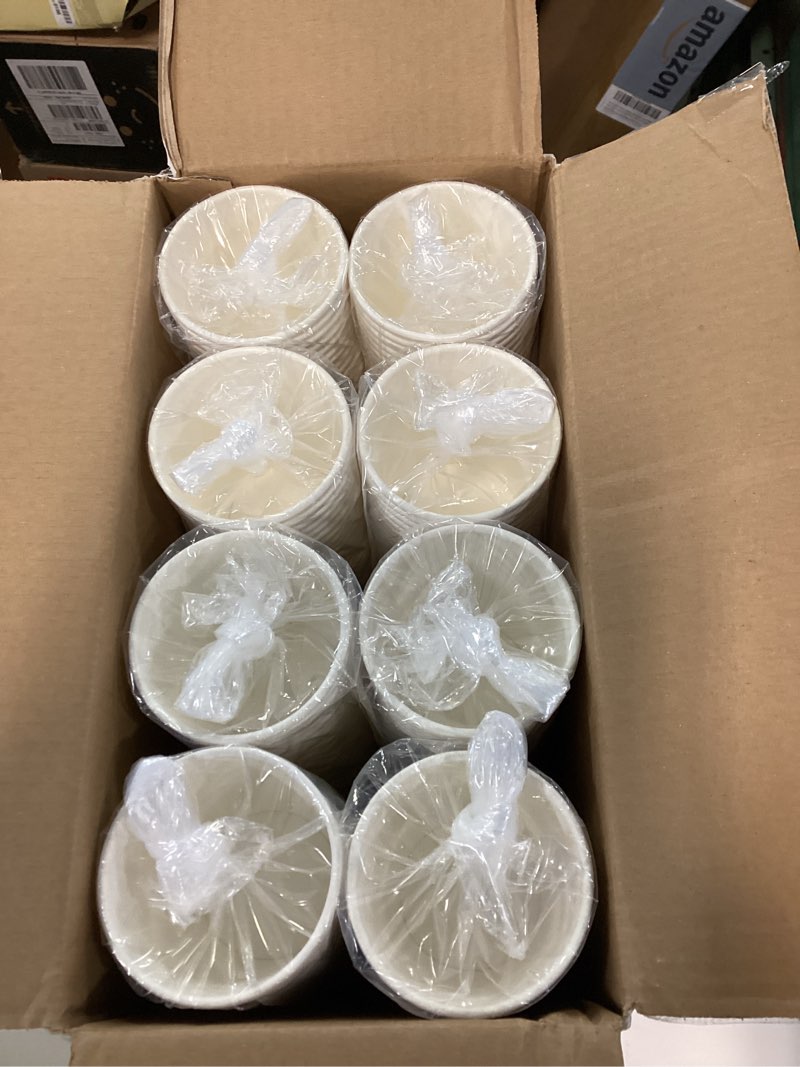 Condition photo showing New/Like New for LITOPAK 400 Pack 8 oz Disposable Paper Coffee Cups, White Paper Hot Coffee Cups for Party, Picnic, Travel, and Events White-8oz