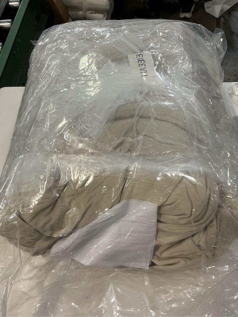 Condition photo showing Good Condition for Tegeme Headboard Cover with Tie Straps Full-Cover Large Thicken Bed Headboard Pillow for King Queen Full Size Beds Metal Frame Wooden Bed (Cream White,Queen Size) Cream White Queen Size